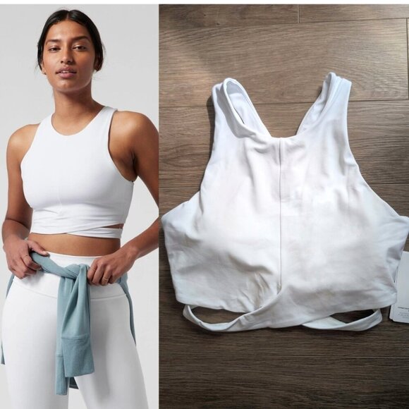 Athleta | Conscious Crop Cut Out Bra D-DD In White - Picture 1 of 12